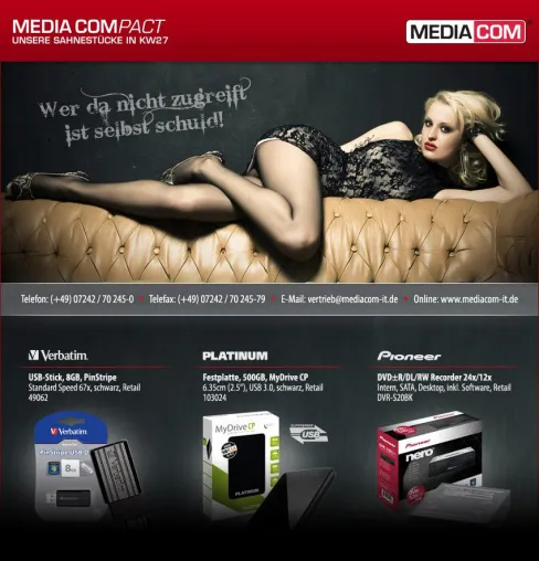 Scharfe Sache: MediaCom startet neuen, sexy Werbeauftritt Bild: Scharfe Sache: MediaCom startet neuen, sexy Werbeauftritt
