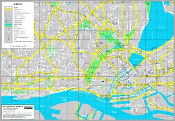 Bild: Kostenlos abdrucken und weiterverbreiten - Neuer Hamburg-Stadtplan im Internet