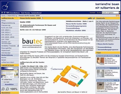 Bild: ZIELPUNKT barrierefrei planen und bauen auf der bautec2008 in Berlin 19. - 23. Februar 2008
