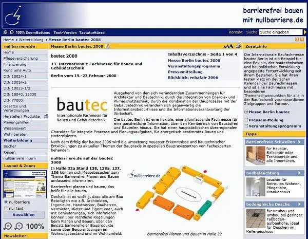 Bild: ZIELPUNKT barrierefrei planen und bauen auf der bautec2008 in Berlin 19. - 23. Februar 2008
