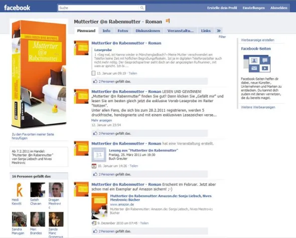 Bild: 5 handsignierte Exemplare des neuen Frauenromans „Muttertier @n Rabenmutter“ auf facebook zu gewinnen