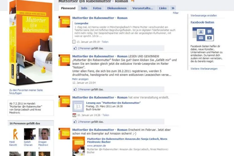 Bild: 5 handsignierte Exemplare des neuen Frauenromans „Muttertier @n Rabenmutter“ auf facebook zu gewinnen