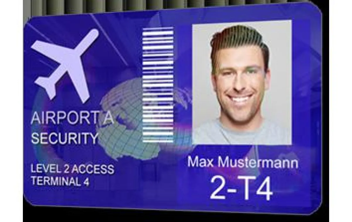 Sicherheitsausweis für den Flughafen (Muster)