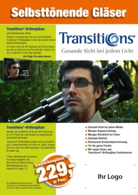 Bild: Aktive Optiker bieten Prospektwerbung mit Transitions®
