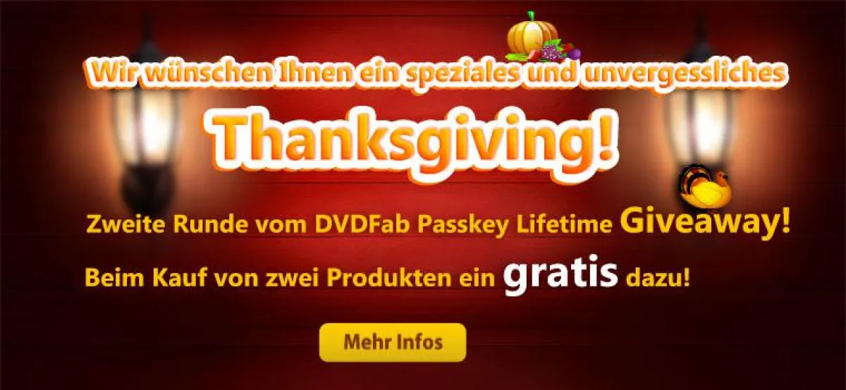 DVDFab Thanksgiving Aktion 2015