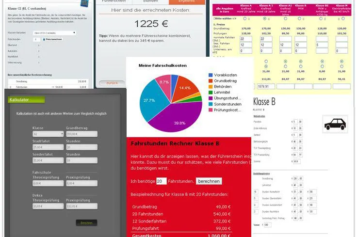 Bild: Online Führerschein-Kalkulator - Kostenrechner für Führerschein im Vergleich
