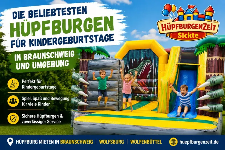 Bild: Die beliebtesten Hüpfburgen für Kindergeburtstage in Braunschweig und Umgebung