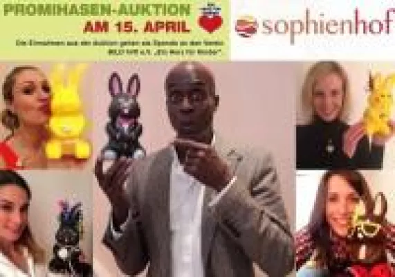 Bild: Prominente bemalen und versteigern Charity-Osterhasen im Sophienhof Kiel