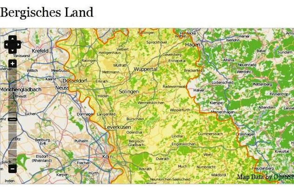 Der GPS Wanderatlas erfasst bis 2013 die Wanderregion Bergisches Land