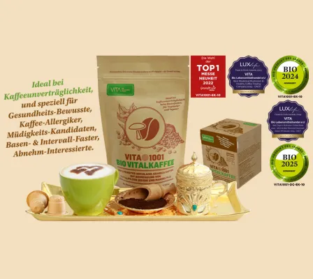 Bild: VITA1001 – Bio Vitalkaffee (PREMIUM REISHI-Kaffee) überzeugt internationale Fachjury