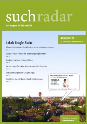 Bild: Titelthema „Lokale Suche“ im suchradar: Wie können Unternehmen das kostenlose Google-Traffic-Potenzial nutzen?