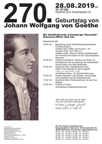 Goethes 270. Geburtstag in der Calenberger Neustadt Bild: Goethes 270. Geburtstag in der Calenberger Neustadt