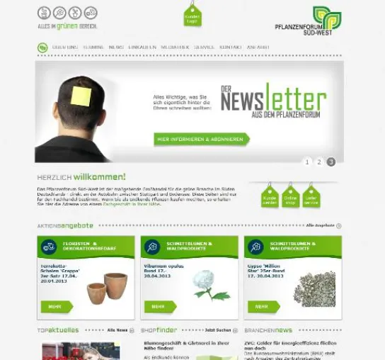 Bild: ALLES IM GRÜNEN BEREICH: Matoma realisiert den neuen Internetauftritt des Pflanzenforum Süd-West.
