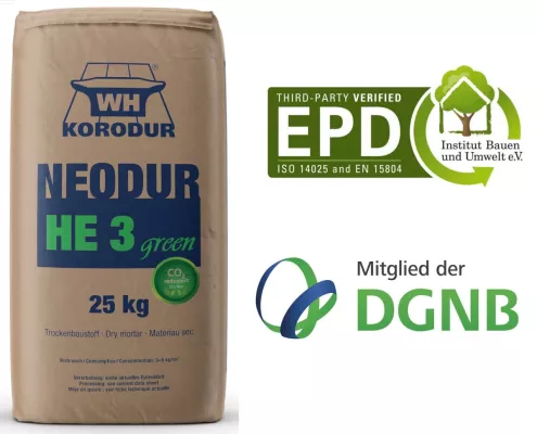 Bild: Weltweit erstes Hartstoff-Einstreumaterial mit Produkt-EPD: NEODUR HE 3 green von Korodur