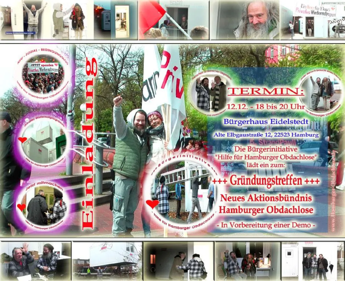 Hamburger Obdachlosen-Demo - 1. Vorbereitungstreffen am 12. Dezember