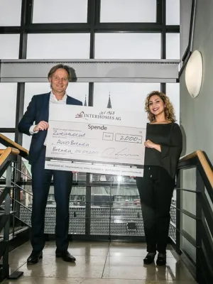 Bild: WLAN in die Heimat: INTERHOMES AG spendet 2.000 Euro für ein Bremer Übergangswohnheim