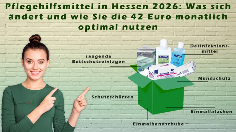 Bild: Pflegehilfsmittel in Hessen 2026: Was sich ändert und wie Sie die 42 Euro monatlich optimal nutzen