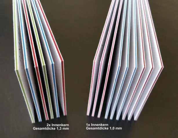 Bild: Design Visitenkarten mit farbigem Kern