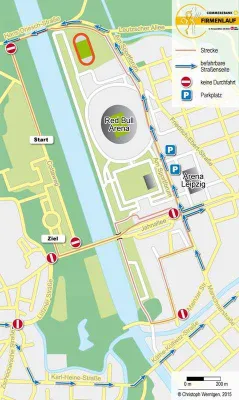 Bild: Verkehrseinschränkungen um das Elsterflutbecken | Wer wird die sportlichste Firma?