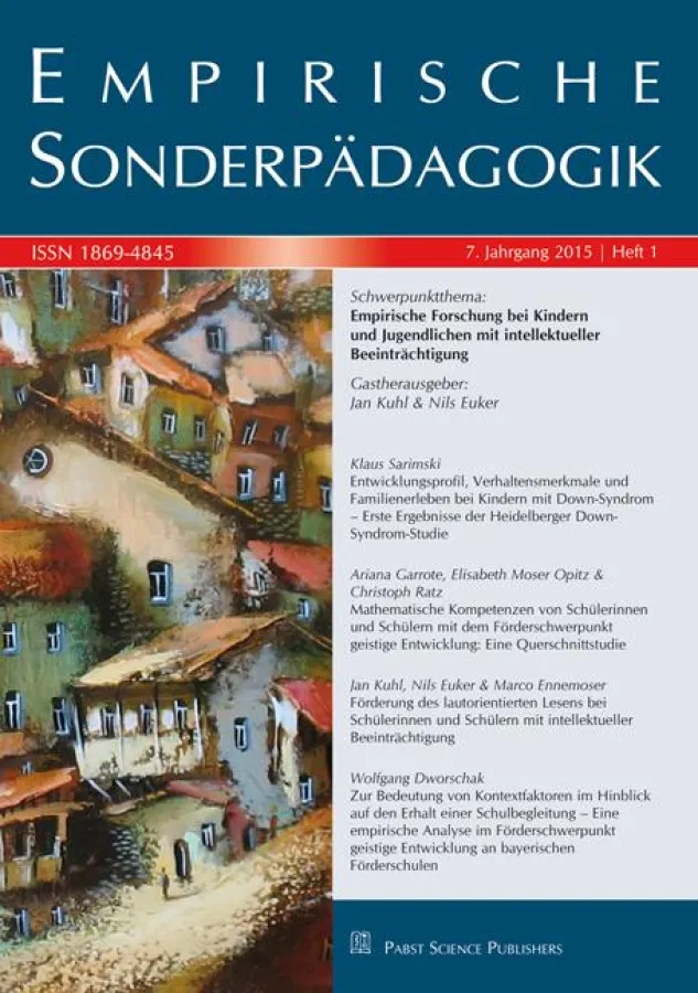 Empirische Sonderpädagogik 1/2015