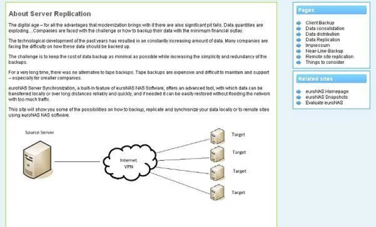 Bild: Neue Internet-Infoseite(n) zum Thema Serverreplikation / Datensicherung online