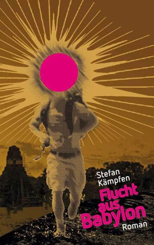 Das Cover zeigt einen Mann mit Rucksack und einem Kopf, der während der Flucht verglüht.