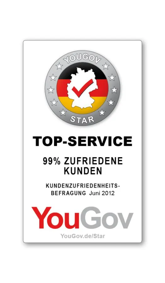 VEGA führt ab sofort das Qualitätssiegel YouGov Star „Top Service“ mit 99 % Kundenzufriedenheit.