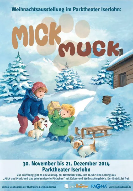 Plakat zur Ausstellung Mick und Muck im Parktheater Iserlohn