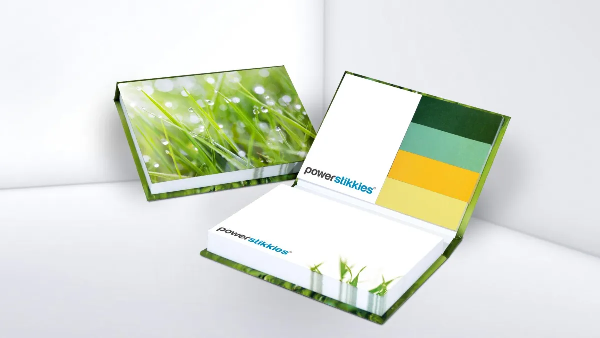 Papier statt Plastik – die beliebten Hardcover- und Haftsets werden nun mit Papier- anstatt Kunststo