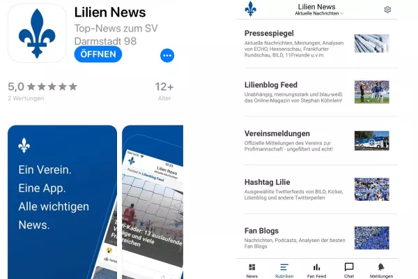Bild: Lilien News - ein Verein, eine App, alle wichtigen Infos