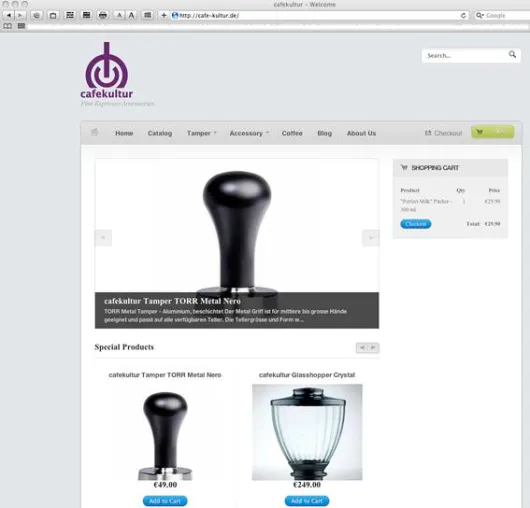 Bild: Schönes und Praktisches für Espressofans – die neue Webpräsenz von cafekultur