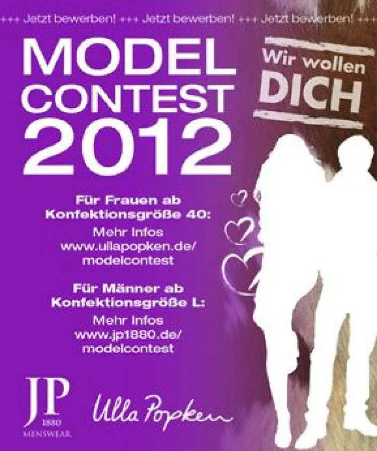 Modelcontest 2012 für Frauen (ab Konfektionsgröße 40) und Männer (ab Konfektionsgröße L)