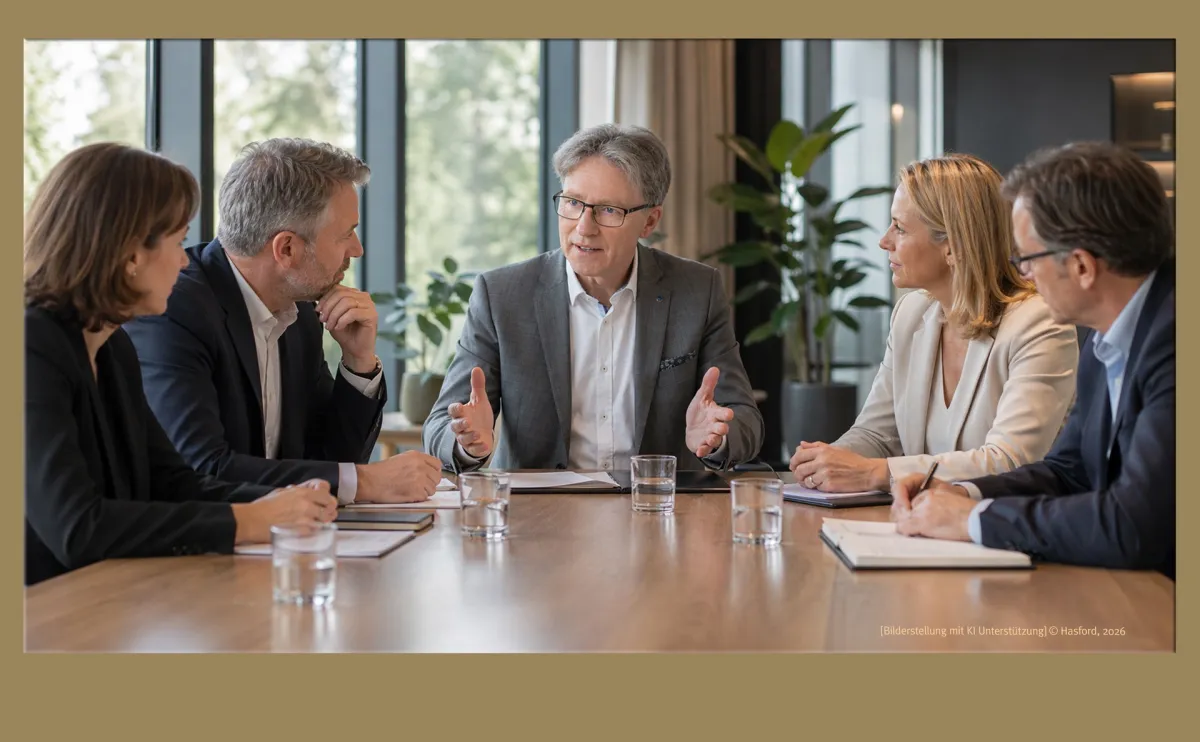 Die Kraft der Mediation liegt darin, dass Konflikte nicht verschwinden, sondern gelöst werden. (© © hasford.de, 2026 | Erstellt unter der Verwendung von KI)