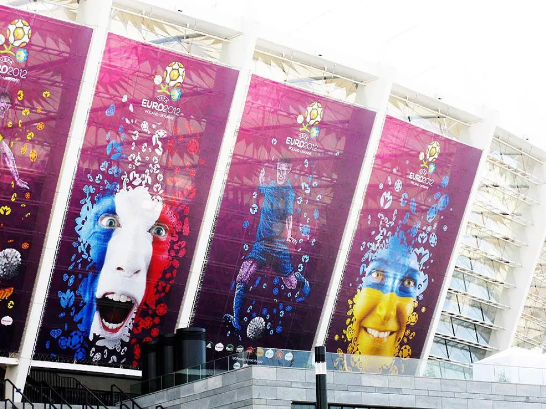 Banner am Olympiastadion Kiew