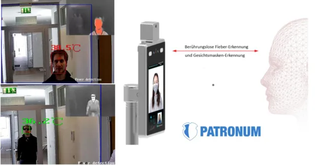 Bild: PATRONUM Fieber- und Gesichtserkennung für Pflegeheime, Krankenhäuser, Firmen, Supermärkte und Flughäfen