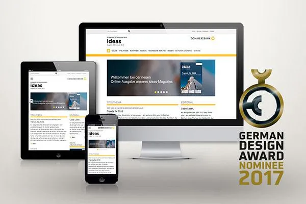 Bild: ideas Online-Magazin nominiert für den German Design Award 2017