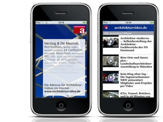 Bild: Architektur für unterwegs: Die iphone-App von architekturvideo.de