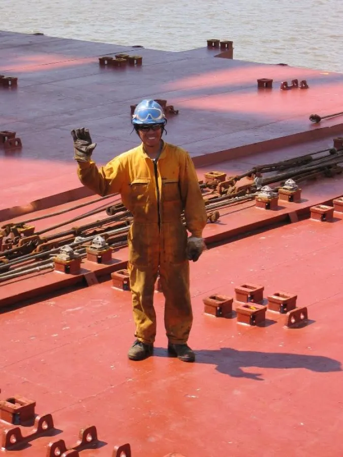 Motiv (Seemann bei der Arbeit) aus der Ausstellung 