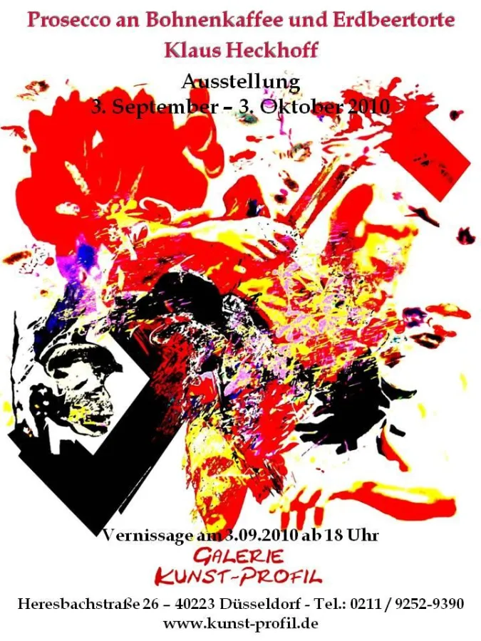 Plakat - Prosecco an Bohnenkaffee und Erdbeertorte