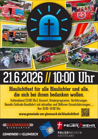 Blaulichtfest mit Blaulichtgottesdienst am Glemseck Bild: Blaulichtfest mit Blaulichtgottesdienst am Glemseck