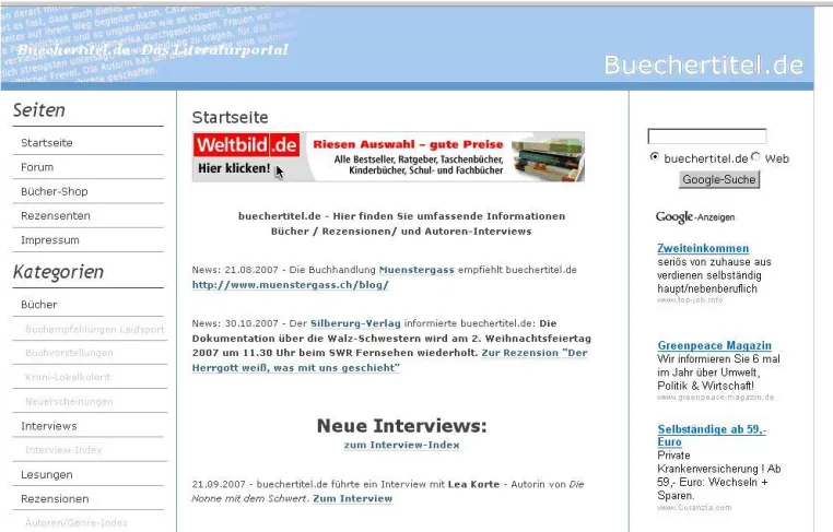 Bild: Eine beliebte Rubrik - Autoren schreiben auf Buechertitel.de
