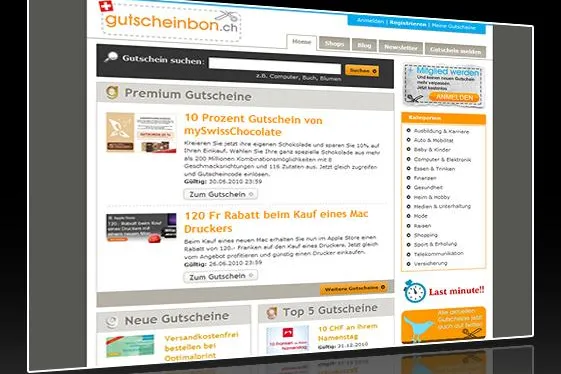 Bild: gutscheinbon.ch - mit kostenlosen Gutscheinen bares Geld sparen