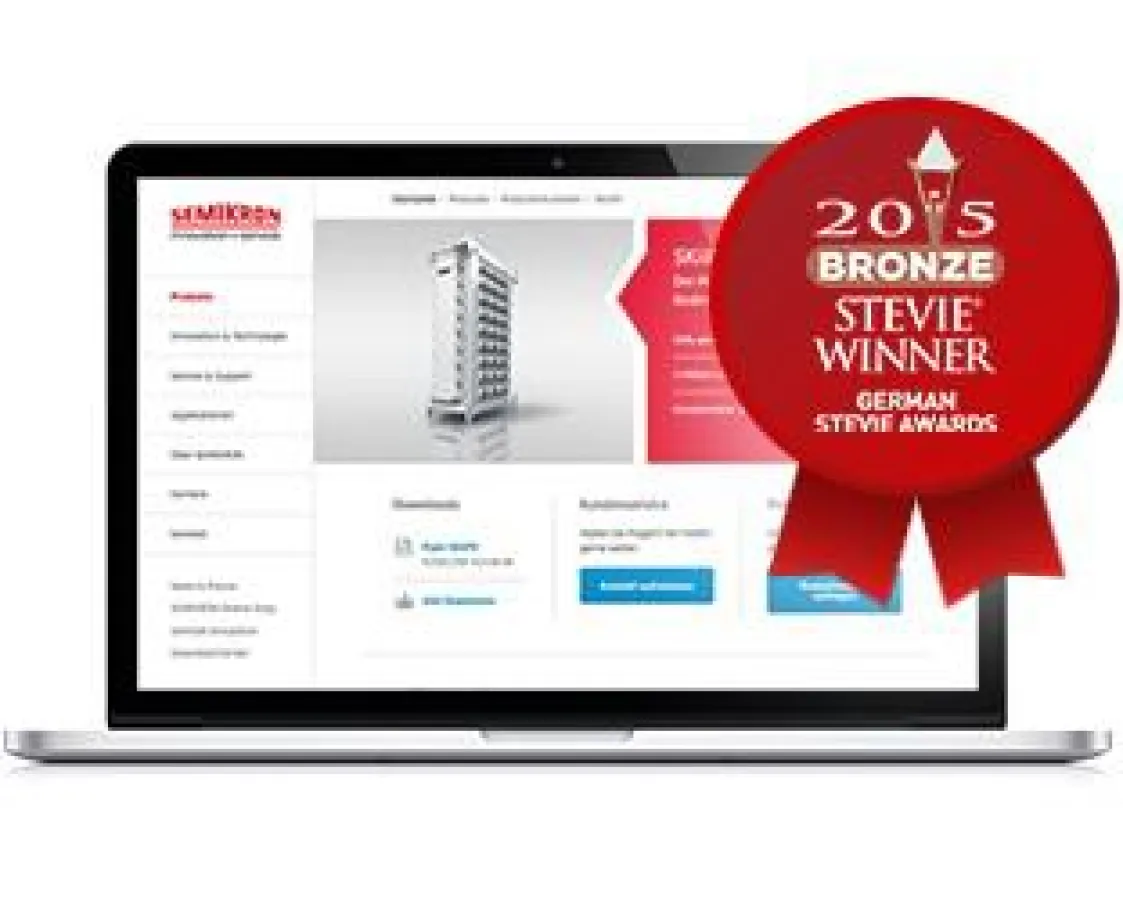 Corporate Website für SEMIKRON holt mellowmessage den bronzenen Stevie Award.