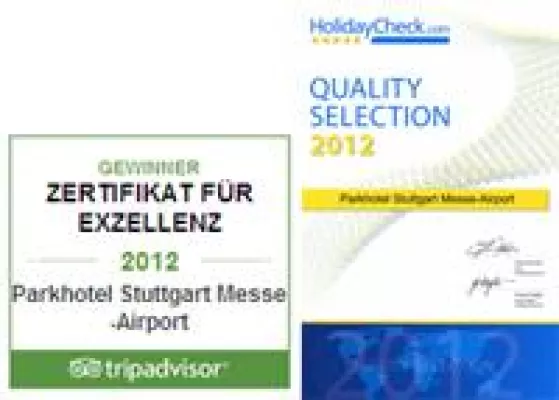 Bild: Holiday Check und TripAdvisor zeichnen das Parkhotel Stuttgart Messe-Airport für gute Gästebewertungen aus.