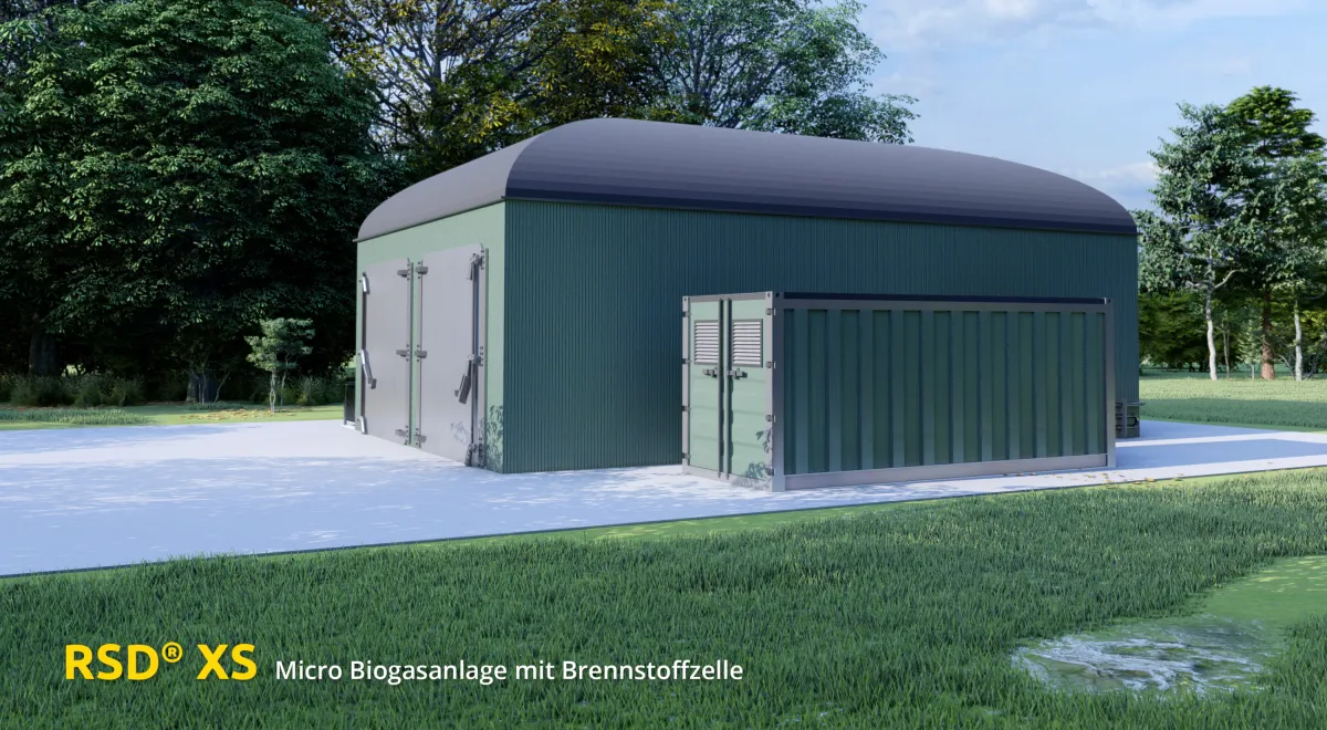 Micro Biogasanlage mit Brennstoffzelle (© RENERGON Internatioanl AG)