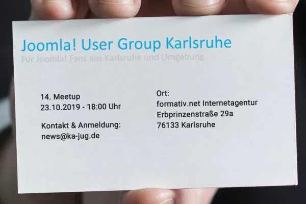 Bild: Einladung: Joomla User Group Karlsruhe bei der formativ.net Internetagentur