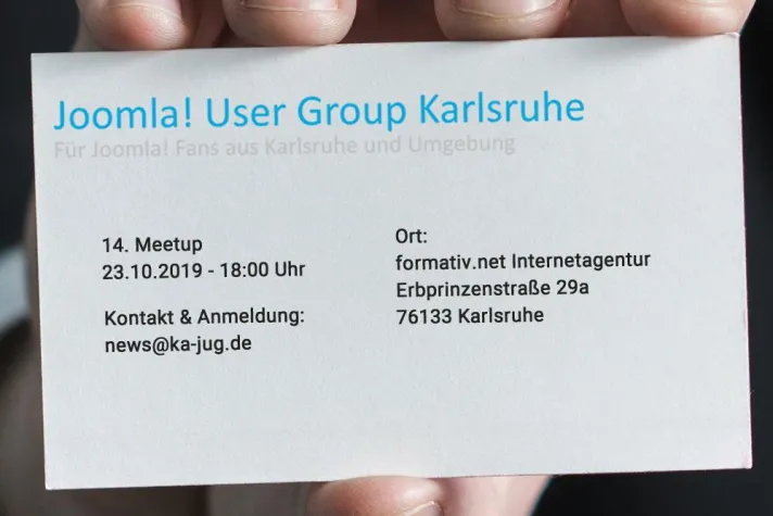 Bild: Einladung: Joomla User Group Karlsruhe bei der formativ.net Internetagentur