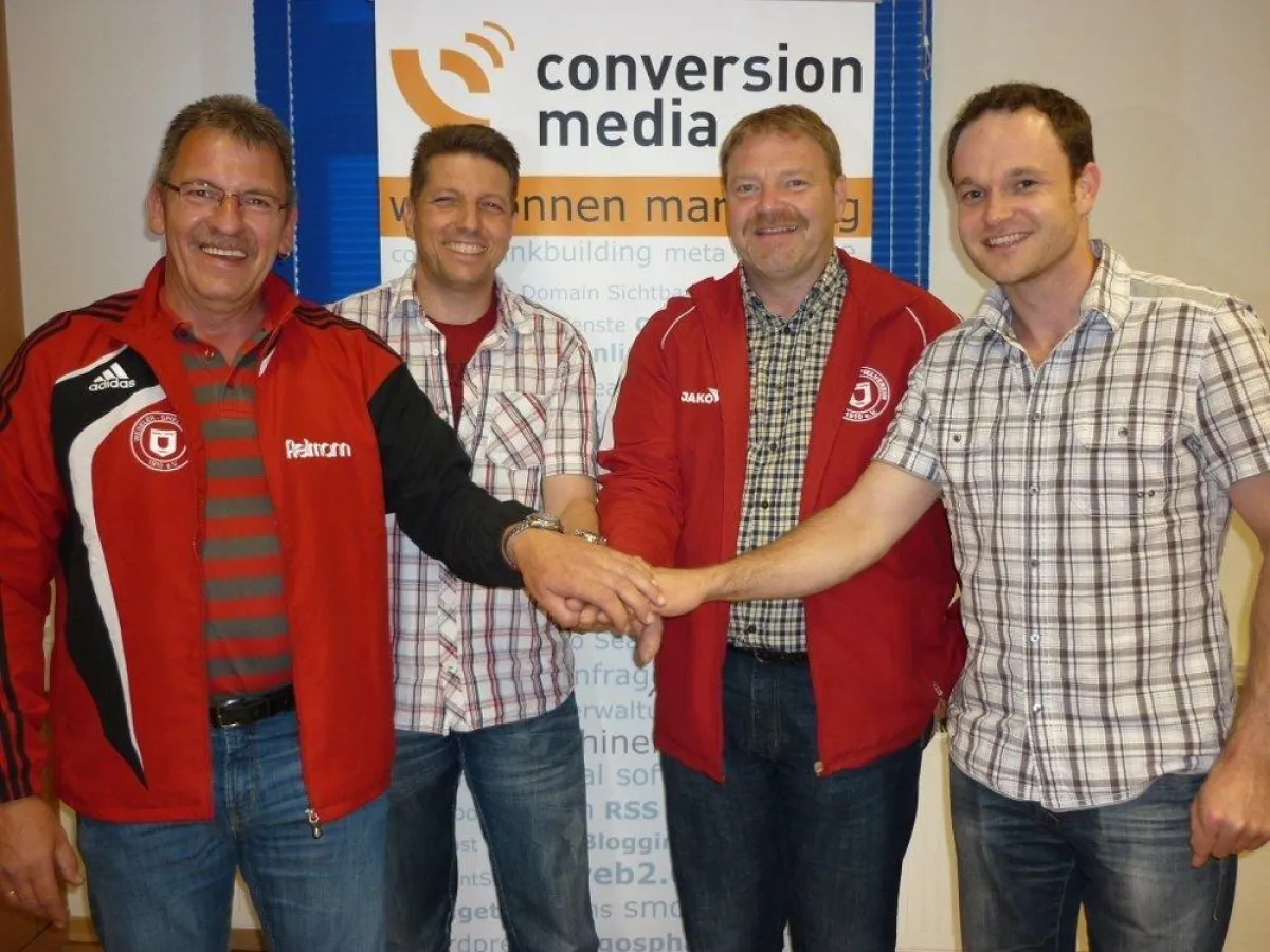 Klaus-Jürgen Zimmermann (WSV), Stefan Guth (Projektleiter), Klaus-Jürgen Ziegler (WSV), Sascha Krummeich (conversionmedia)