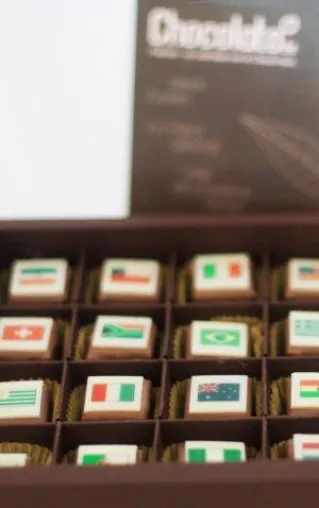 Chocolato.de bedruckt Pralinen zur WM Bild: Chocolato.de bedruckt Pralinen zur WM