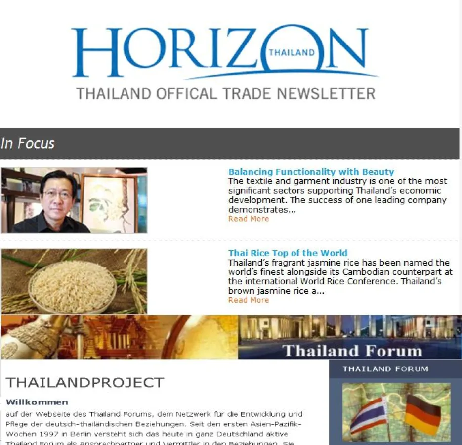 Thailand Handel: Horizon Magazin ist das offizielle Sprachrohr in Sachen Handel